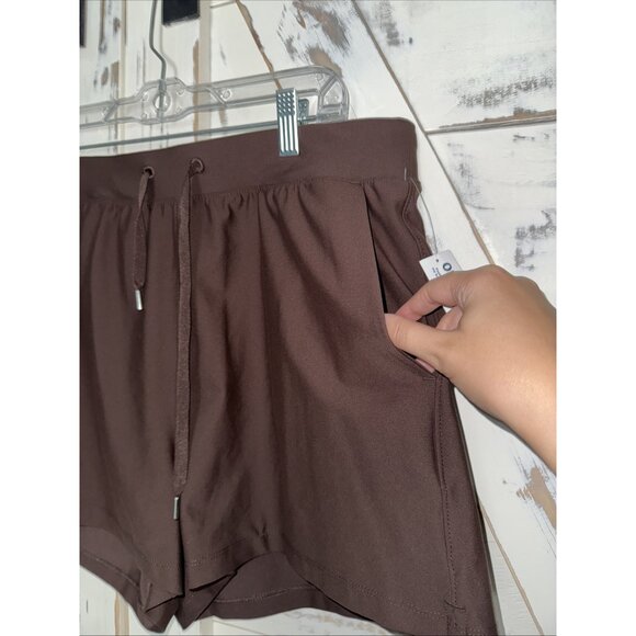 Old Navy Active Powersoft High Rise Go Dry Shorts Loose Brown Womens L - Picture 4 of 8